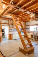 shop interior with second floor storage
