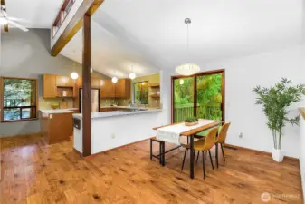 Open-concept kitchen and dining room