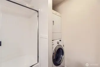 Laundry room with stackable washer & dryer