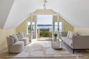 Welcome to the third floor. This area offers spectacular 180 degree views. This space could be used for play, entertaining, or additional living space.