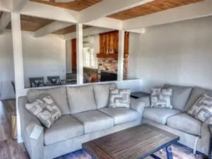 Living room into dining room