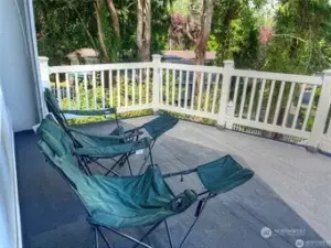 One of the lovely deck options for chilling and viewing the great PNW