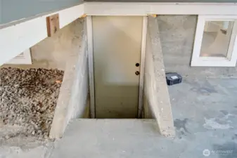 Door to finished basement