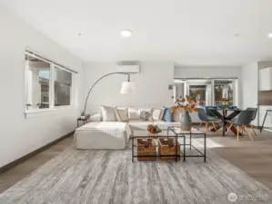 Great living space area with mini split ac/heat, lvp flooring and triple pane windows