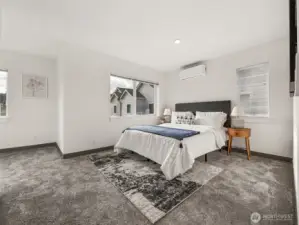 Primary bedroom with mini split