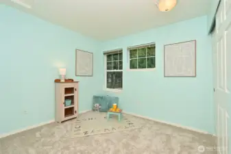 Bedroom #1 - New carpet and large closet with an organizer.