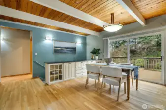 Gorgeous built in cabinets are the perfect space for your best serving pieces, objects of art, or cards for game night.