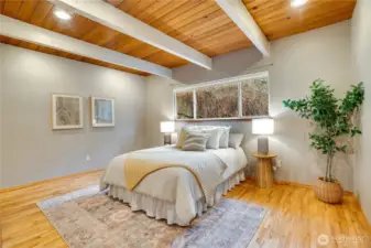 Large Primary Suite has a walk in closet, and a private spa-inspired 3/4 bathroom