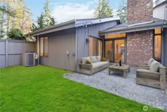 Lovely flat, fenced backyard.