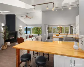 Great room and kitchen with incredible views