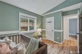 The two guest bedrooms have walk in closets.