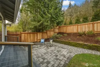 Your going to love the fully fenced yard with gates on both sides and perfect blend between patio and grass.