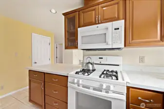 Updated cabinets and a walk-in pantry.