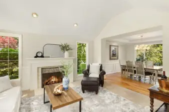 With a circular layout, the formal living space is inviting and seamlessly connected to the rest of the house, and is filled with light with windows at either end