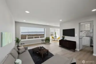 Virtually staged Living Room