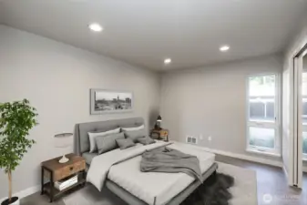 Virtually staged bedroom