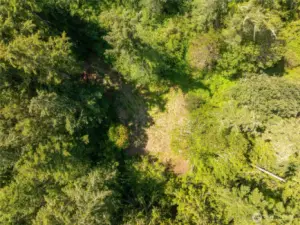 Ariel shot of cleared entry