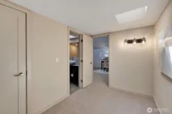 Upstairs landing, good for extra desk, shelving