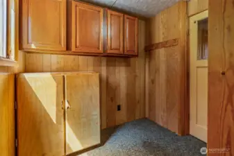 Laundry area with extra storage