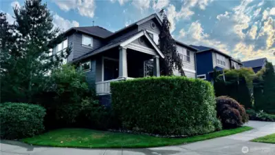 Corner lot with beautiful landscaping.