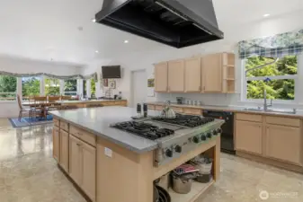 Large cooktop and hood