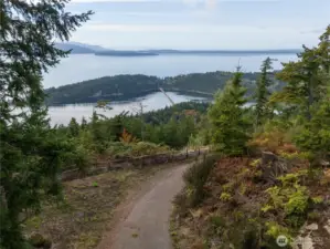 Looking NW towards Portage showing the Chuckanut Bay train trestle.