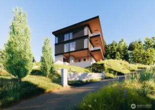 A rendering perspective of the approved home.