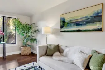 Living room looking out to the front of the house.