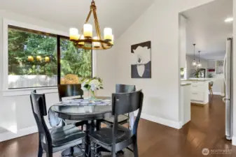 Doorway from the dining room into the kitchen.