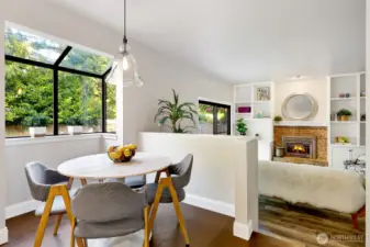 Eat-in kitchen with a view into the family room. People will be hanging out in this area for sure!