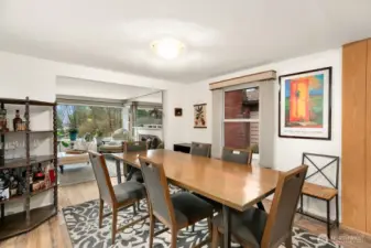 spacious dining room that flows into living room and media room.