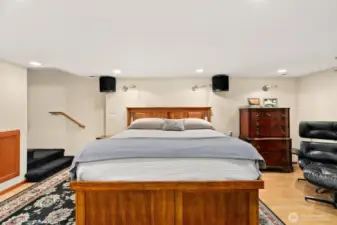 Lower level ADU w/ bedroom, gas fireplace, living room, 3/4 bath, kitchen, laundry and access to 1 car garage.