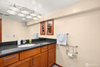 Lower level ADU w/ bedroom, gas fireplace, living room, 3/4 bath, kitchen, laundry and access to 1 car garage.