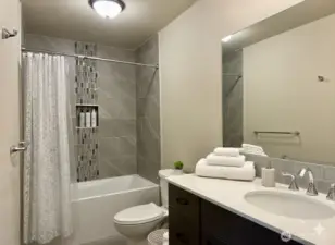 Primary bathroom - virtually staged