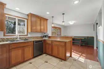Kitchen view #1 towards dining room.