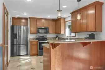 Love the matching stainless steel appliances, and updated fixtures.