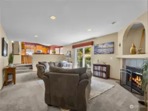 Spend cozy evenings in the family room with the warmth and convenience of the gas fireplace.