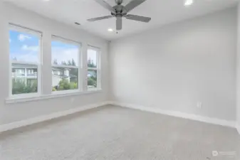 Great ceiling fan and large closet space.