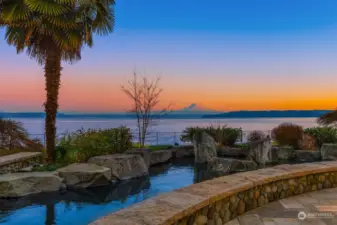 Water feature with Mountain View