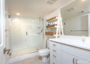 This 3/4 bathroom in one of 2 on the lower level.