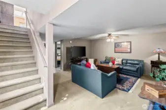The basement is fully finished and boasts over 800 square feet, with its own entrance!