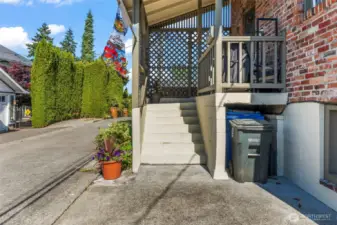 Alley entrance to side door off kitchen.