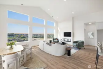 Open concept living and dining area