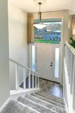 New stairway carpeting. Home faces West w/ afternoon sunshine in front. Morning sunshine in back.