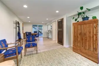 Lower-level family room & dining area.