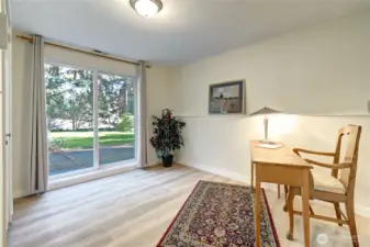 Lower-level bdrm #2 with private sliding glass door entrance from rear yard.