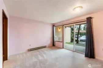 Bedroom #1 with slider to patio