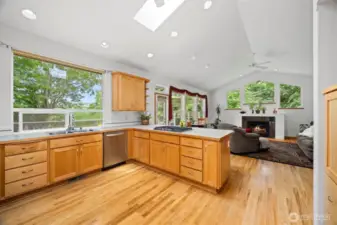 looking towards the great room with french door to the deck