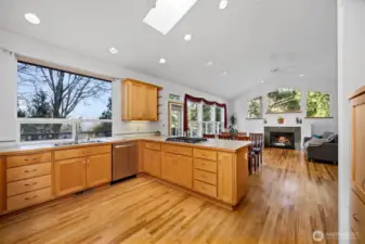 looking northwest from the kitchen towards great room