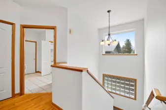 looking towards garage entry & utility room on main floor